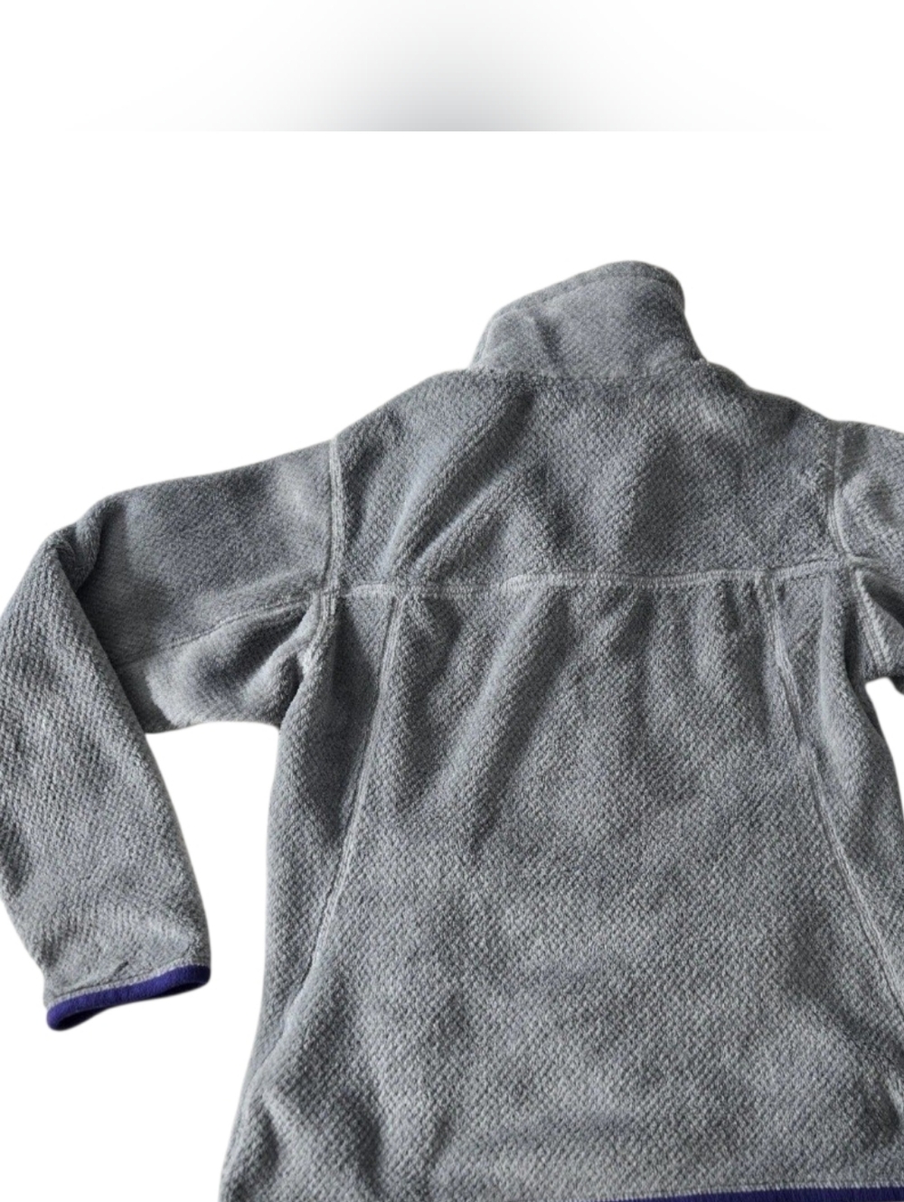 Patagonia Synchilla Snap-T Fleece Pullover Gray Purple Trim Women’s Small - Picture 2 of 8